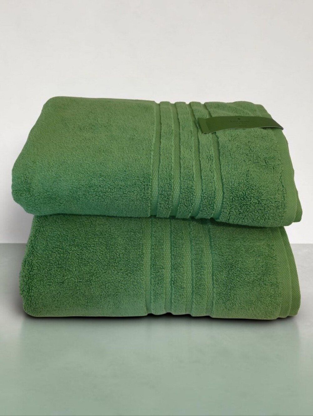 Kate Spade Green Bath Set Of 2 Towels Soft Plush Green